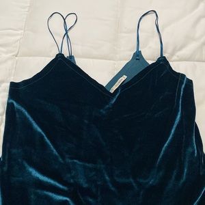 Dark blue velvet mini dress